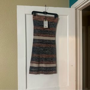 prAna Peacock Acadia Ribbed Knit Skirt Size S Striped Organic Cotton